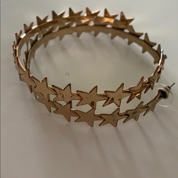 Gold Star Hoops 💫 - Picture 2 of 3